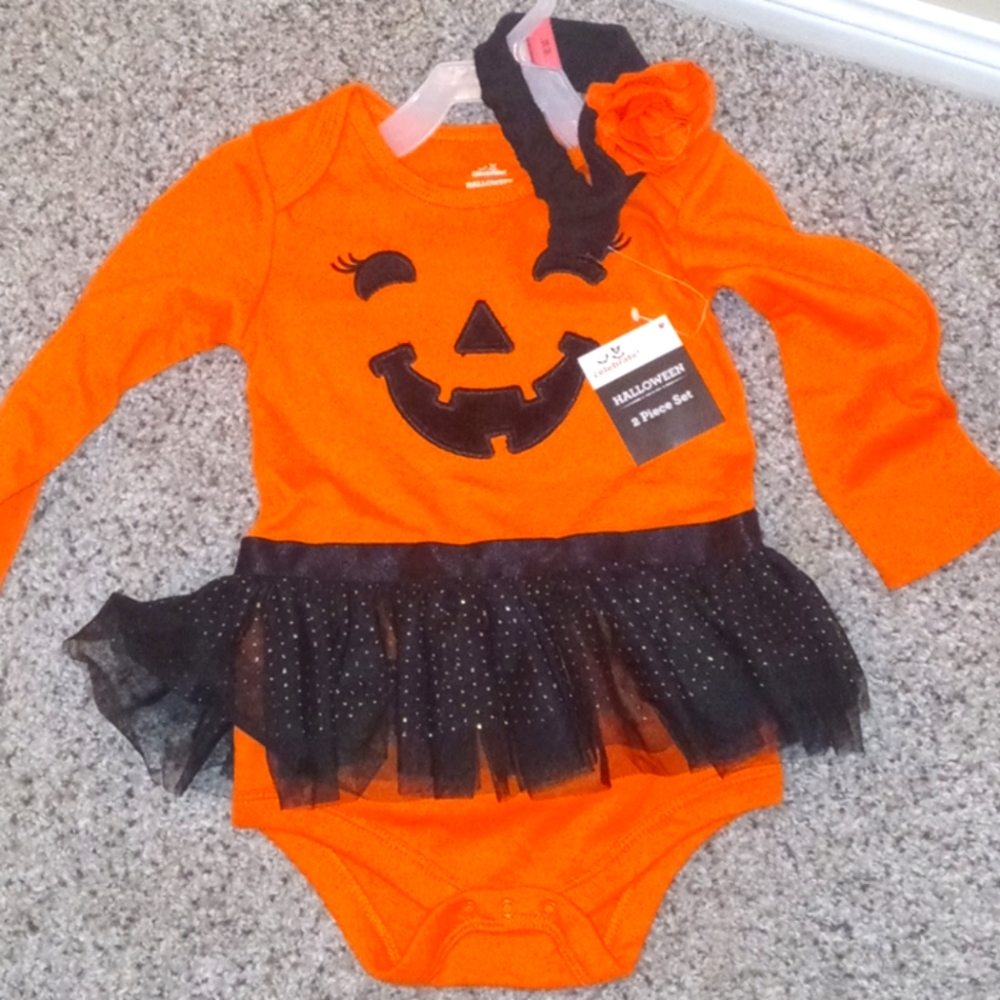 Halloween pumpkin onesie